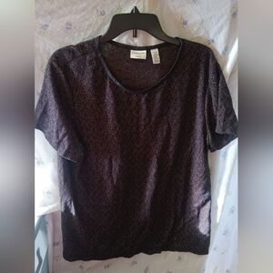 Covington Women's Top - Black and Brown Pattern